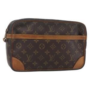 LOUIS VUITTON Monogram Compiegne 28 Clutch Bag M51845 LV Auth 154779